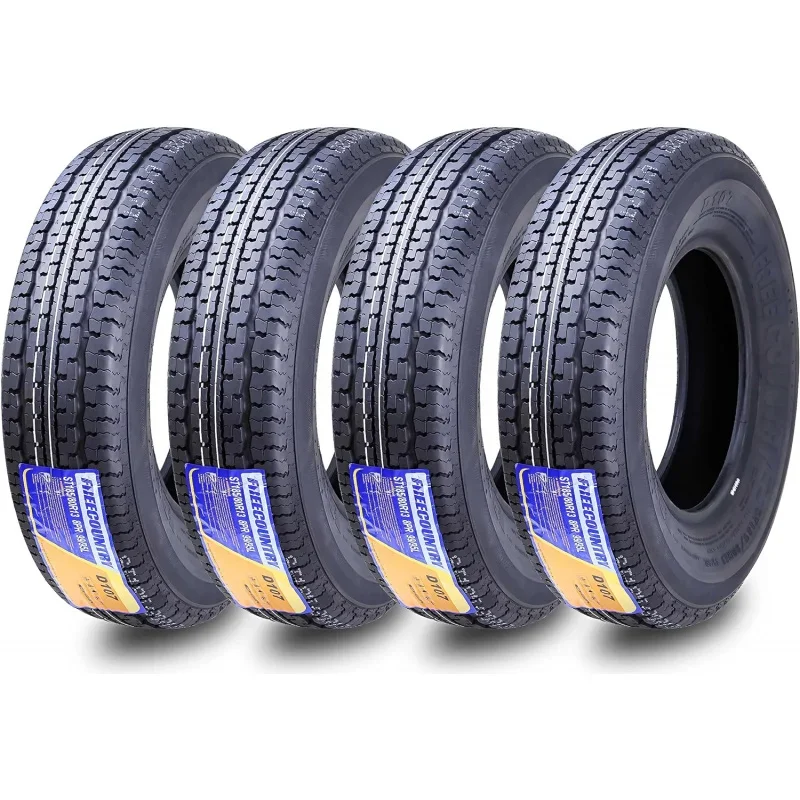 

Grand Ride Set 4 Free Country Trailer Tires ST185/80R13 8 Ply/Load Range D Steel Belted Radial w/Featured Scuff Guard 11135