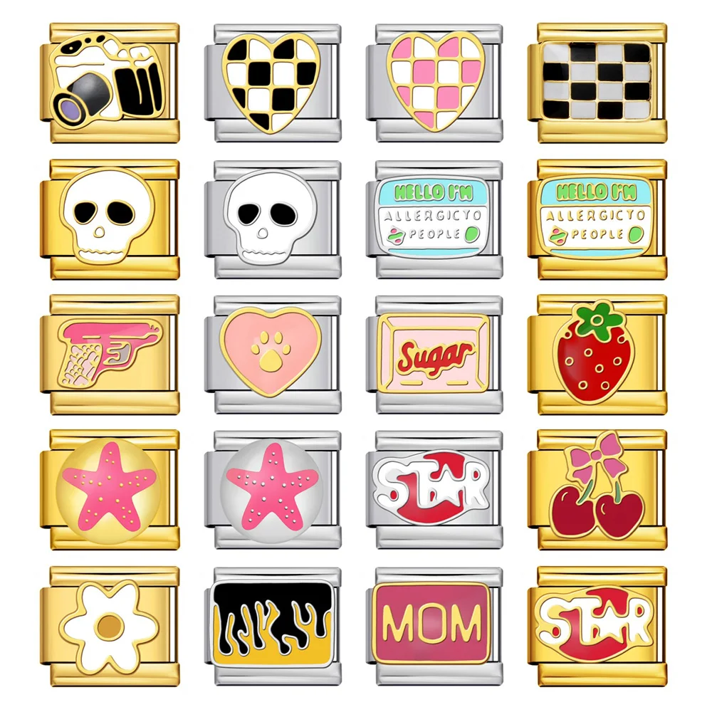 Модные-шашки-золотого-цвета-морские-водоросли-вишня-подвеска-для-камеры-подходит-для-9-мм-изготовление-ювелирных-изделий-из-нержавеющей-стали-итальянский-браслет-«сделай-сам»