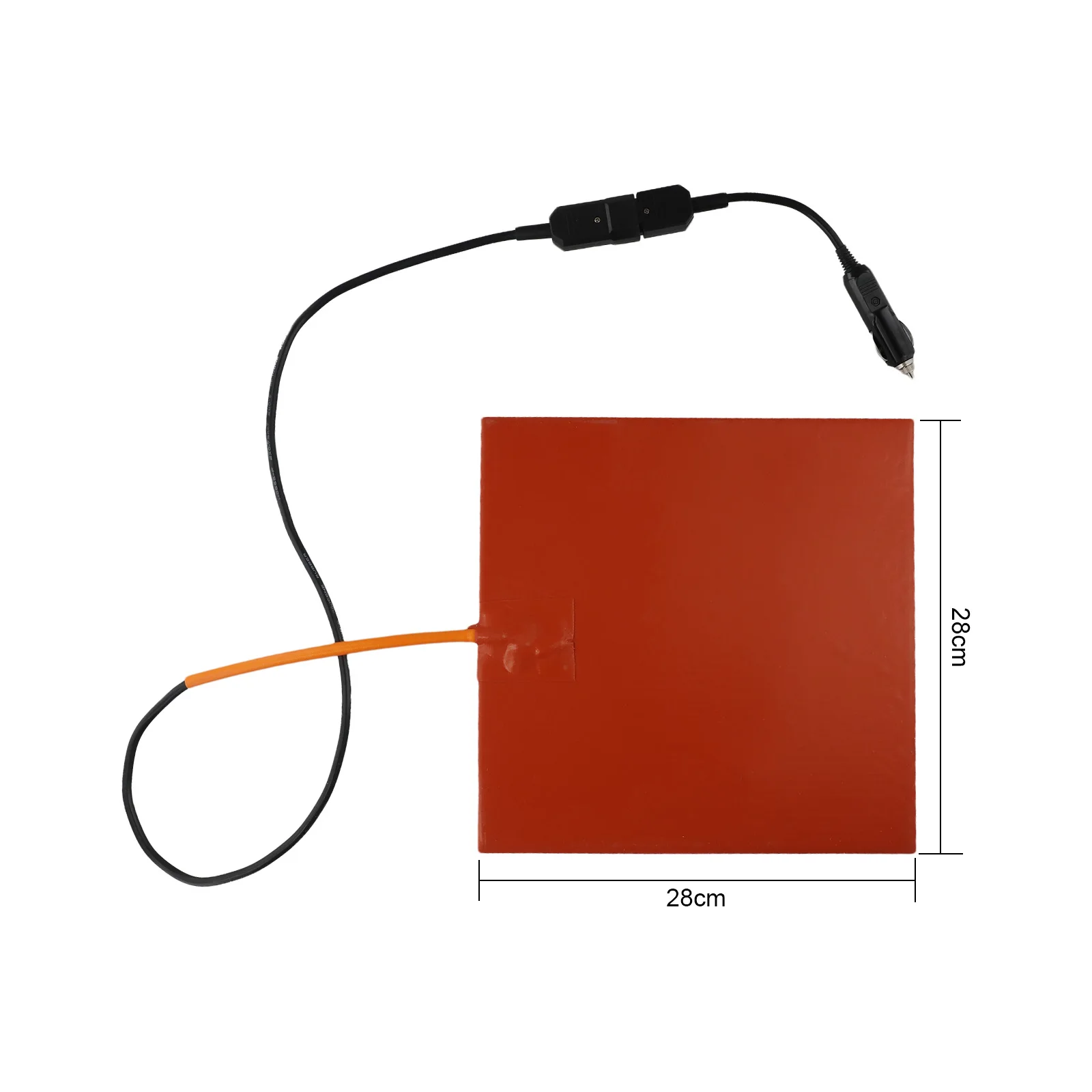 1 200 C 12V Silicone Heating Pad Detachable Cord Heater Temperature Instrument Heating Pad Safe Temperature Control