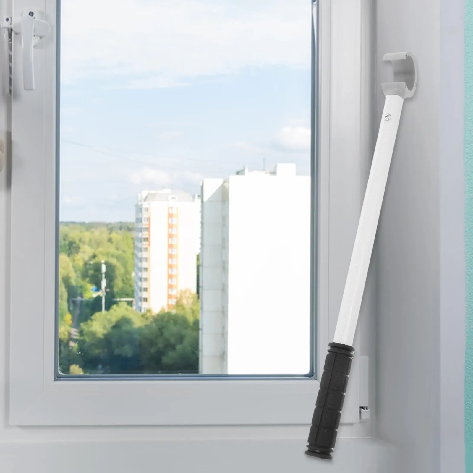 Aluminum Alloy Adjustable Window Shade Pull Rod for Cordless Blinds Awning Sliding Windows Effortless Open Close Tool Extendable