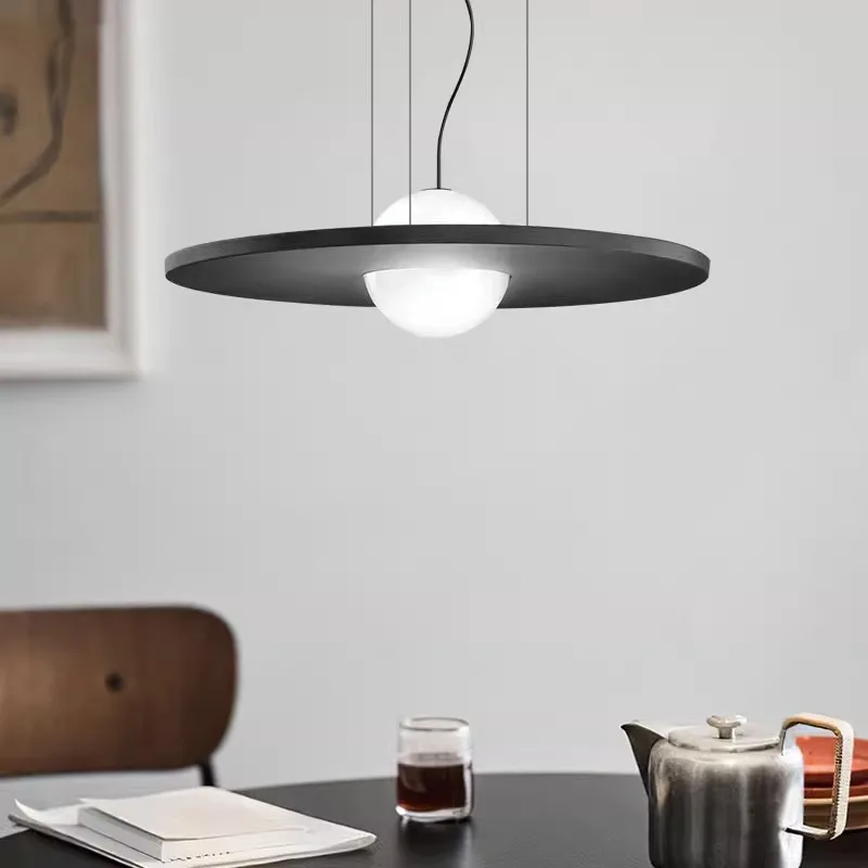 

Modern Black Pendant Light Circular Hanging Lamp Home Decor for Dining Table Bar Counter Bedroom Bedside Led Ceiling Chandelier