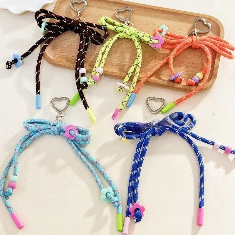 1pcs Colorful Woven Bag Pendant Spiral Knot Rope Keychain Miu Series Hanging Accessories Trendy Gift