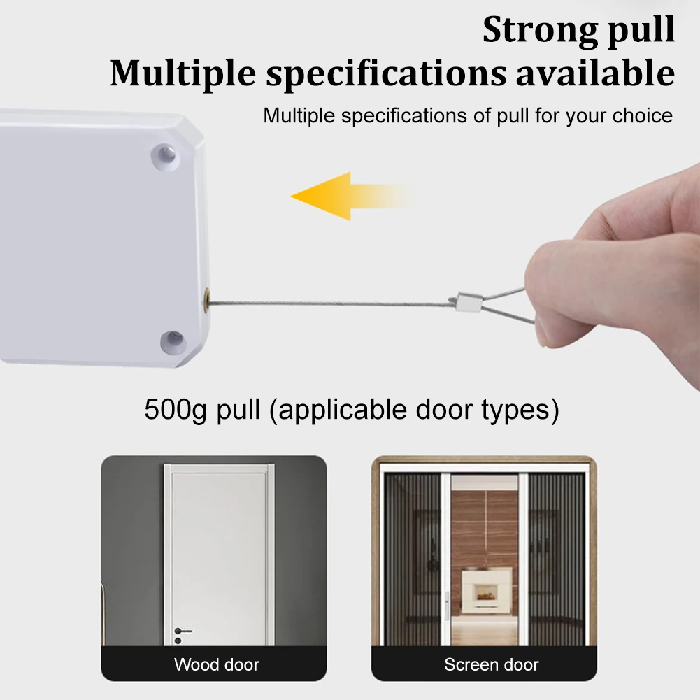 Door Closer Automatic Closing Sliding Latch 500/800/1000g Pull Punch-free for Sliding Mesh Closer Closed for Refrigerator