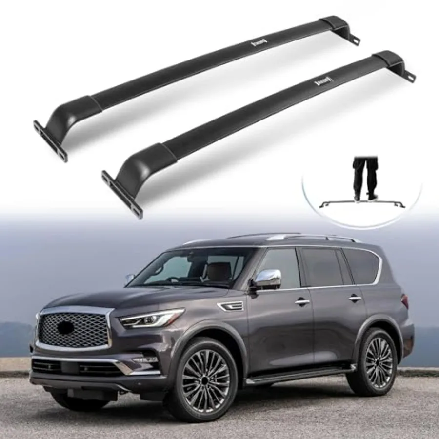 

220LBS Roof Racks Cross Bars for Infiniti QX56 QX80 2010-2024 All Aluminum Alloy Cross Rails for Ski Snowboard Kayak Canoe Carg
