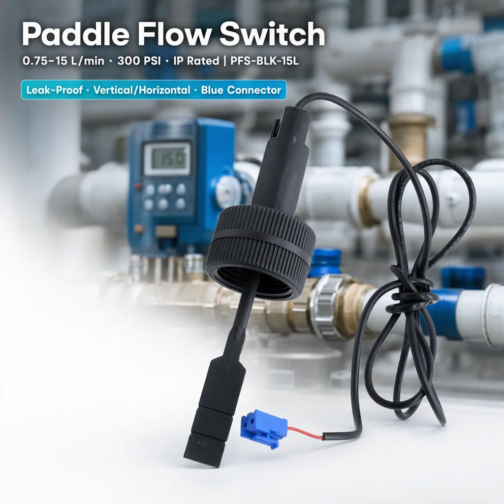 Paddletype Water Flow Switch for Source Heat Pumps Swimming Pools Operating Pressure 300 PSI No Leakage Design