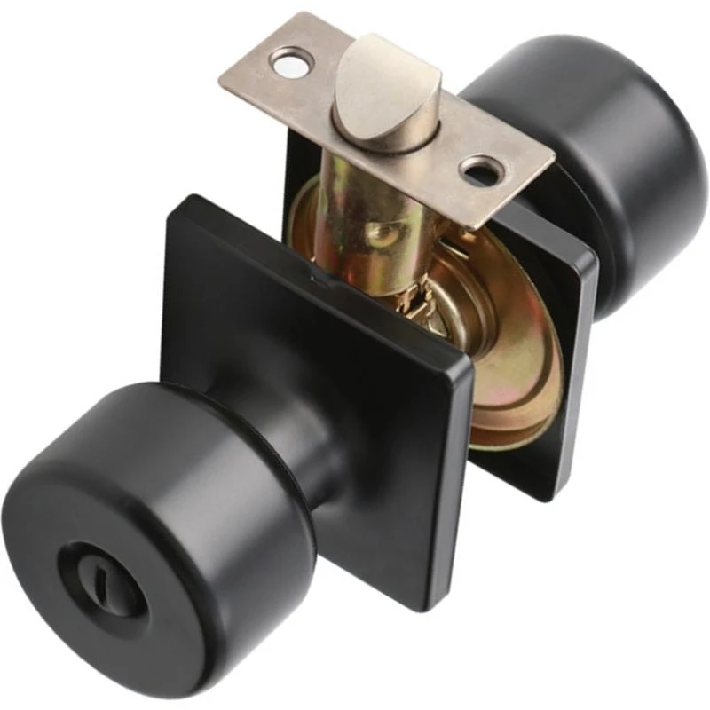 

652F Sturdy Zinc Alloy Door Handle Set With Lock and Key for Bedroom or Bathroom