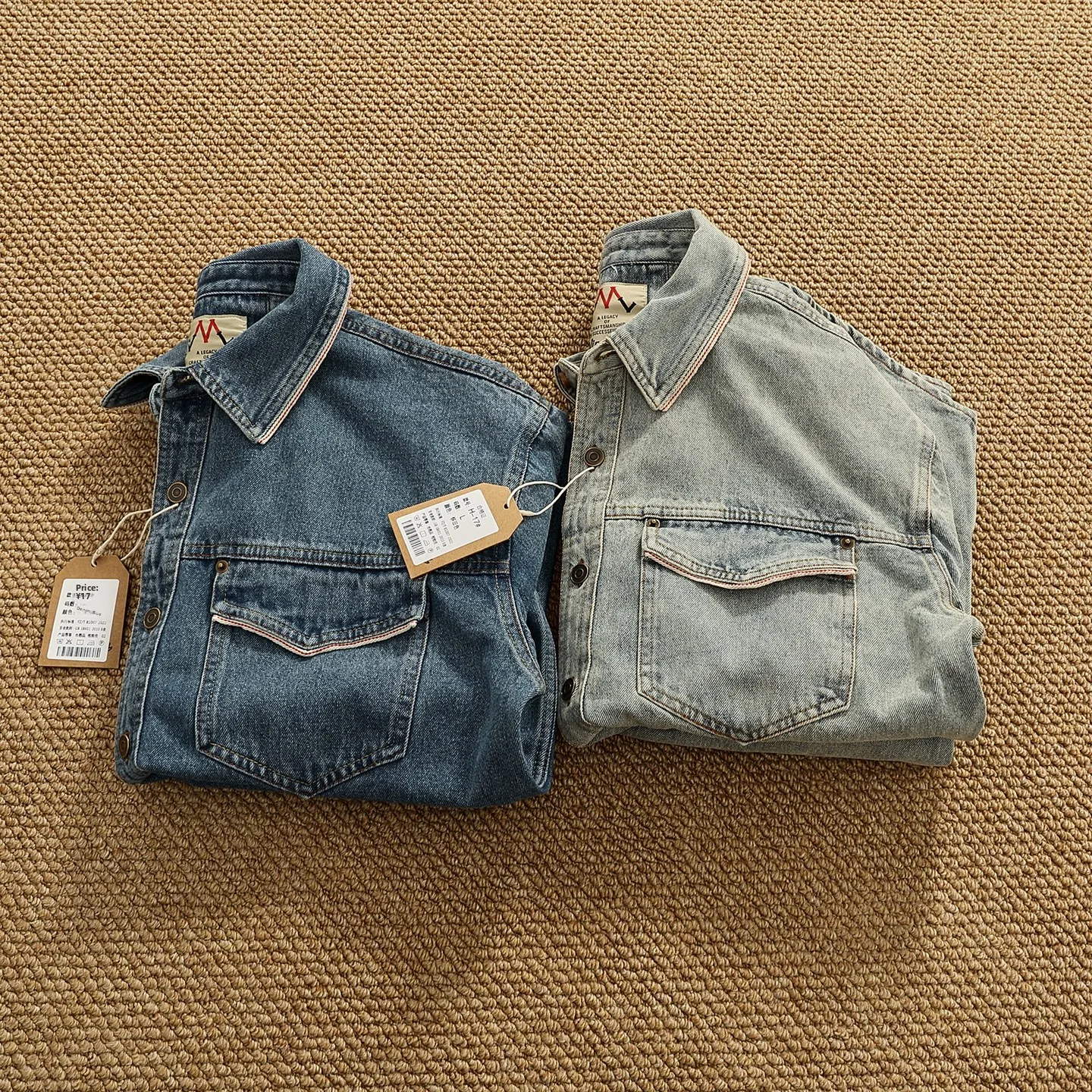 Retro American Workwear Long Sleeve Denim Shirt Jacket Loose Fit Men's Style Autumn Spring Trendy Brand Outerwear Coat