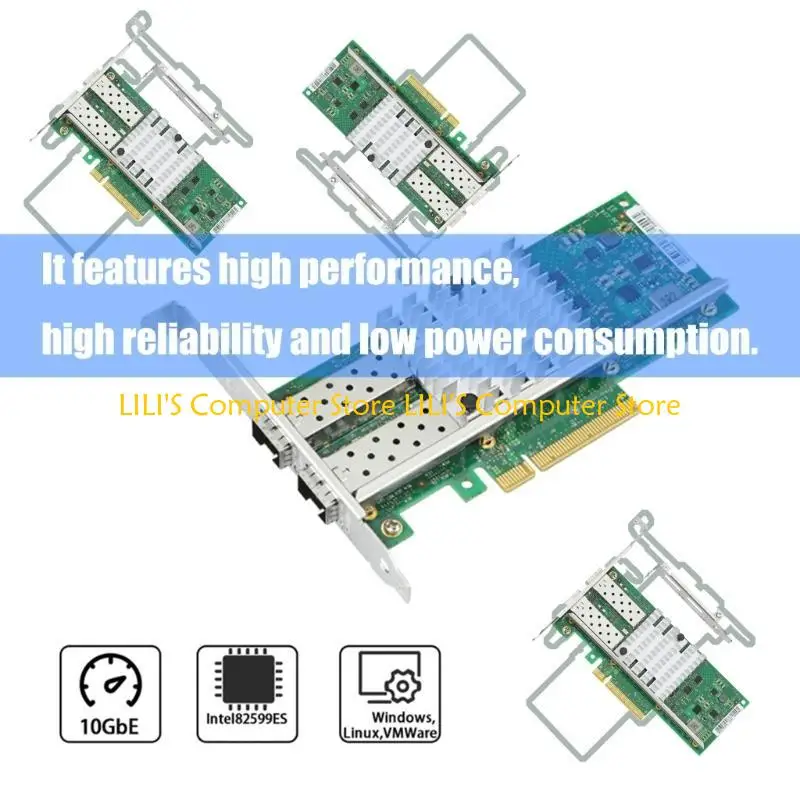 

A52B 10Gbit Ethernet Card 82599ES Chip With Double SFP+ Interfaces For Data Transfer