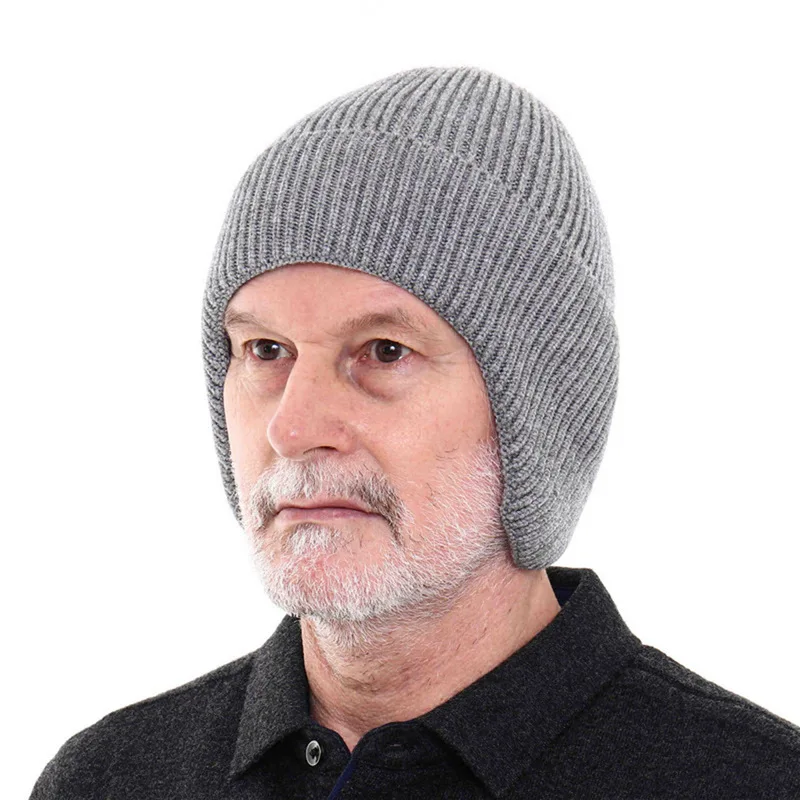Autumn and winter solid color simple knitted warm ear-protecting hat for men and women, outdoor cold-proof pullover woolen cap