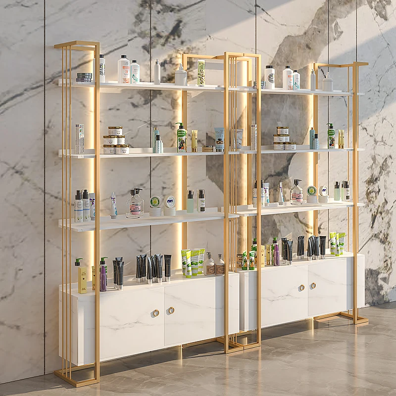 Cosmetic display cabinet, skincare, beauty salon, nail art product display, luminous shelf