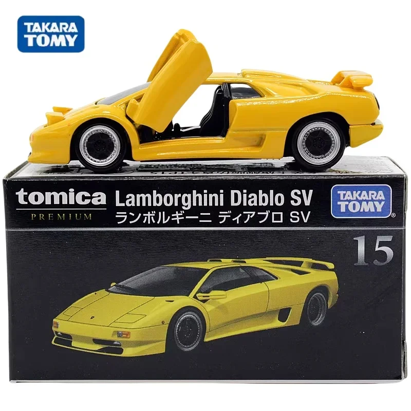 TAKARA TOMY Alloy model simulation black Box TP15 Lamborghini Di Abro SV Collection, toy for boys, birthday gift for children