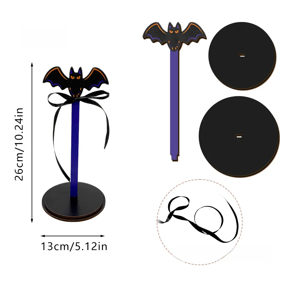 Halloween Wooden Pumpkin Shape Standing Toilet Paper Holder Spooky Home Decor Halloween Paper Roll Holder Ornament