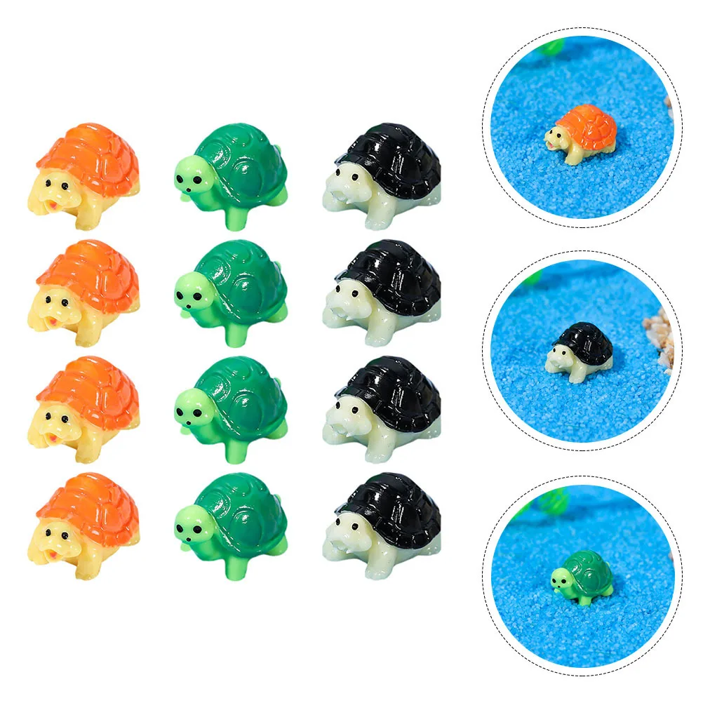 

12Pcs Small Turtle Ornaments Lifelike Resin Decor for Miniature Garden Bonsai Micro Landscape Terrarium Yard Plant Pots Outdoor