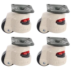 4 Pcs Retractable Leveling Casters Industrial Machine Swivel Caster Castor Wheel for Office Chair Trolley 220lbs Capacity GD-40F
