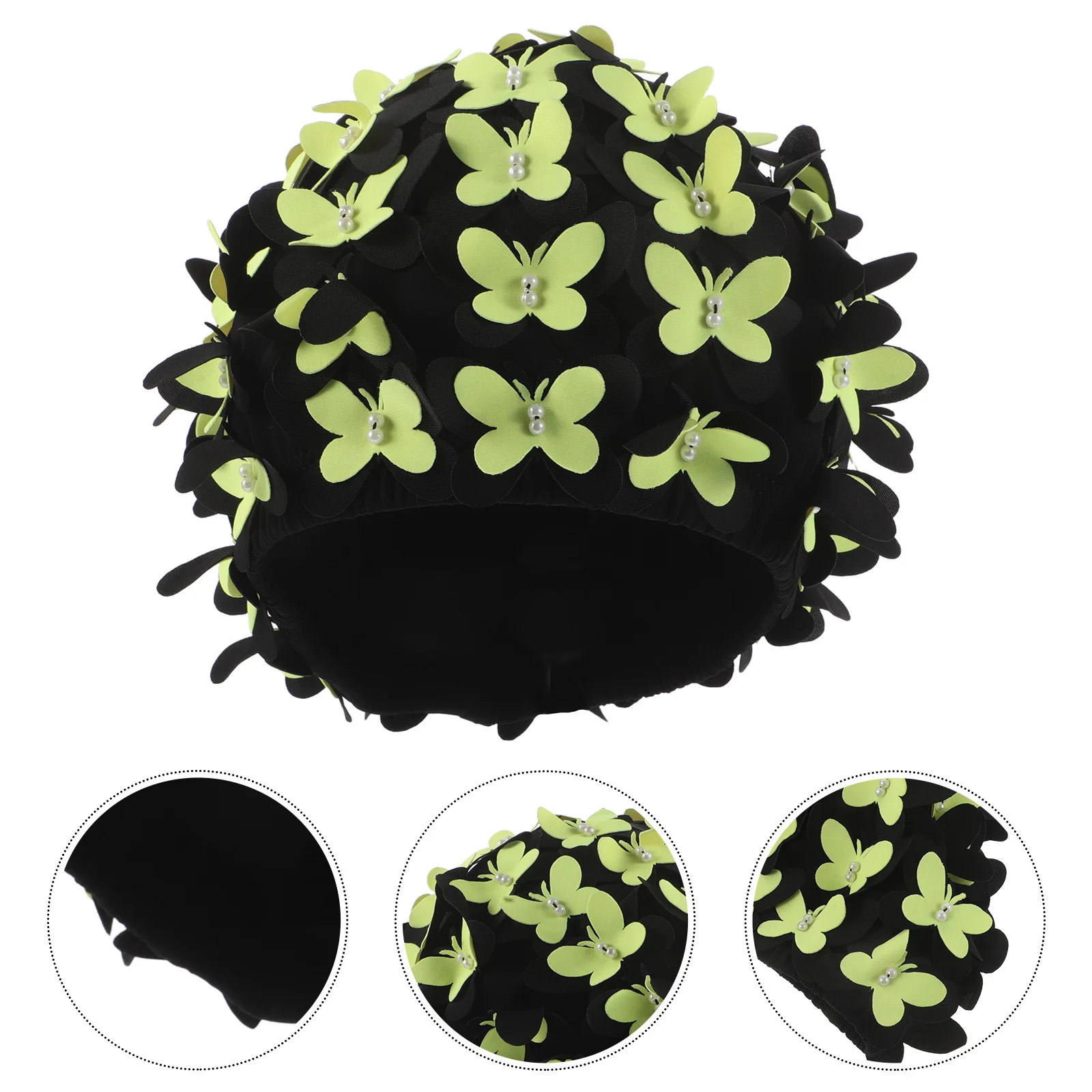 

Floral Swim Cap Waterproof High Elastic Adult Swimming Hat for Women with Retro Petal Design Ideal for Pool Party Beach Vacation