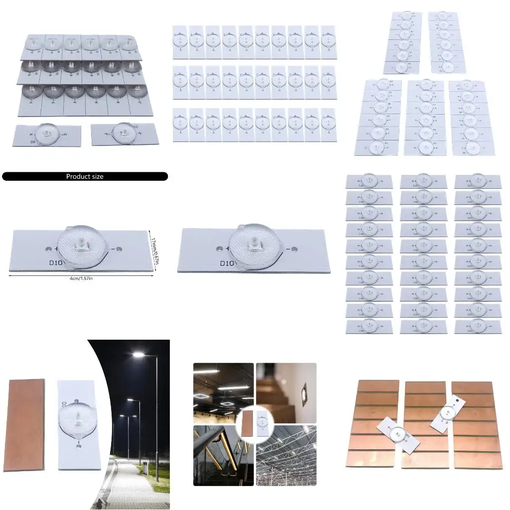  30Pcs Universal LED Backlight Strips LED Beads With Optical Lens Filter