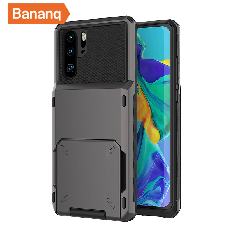 Bananq Shockproof Phone Case For Huawei P30 Lite Wallet 5-Card Slot Credit Card Holder Flip Hidden Cover For Huawei P40 Pro