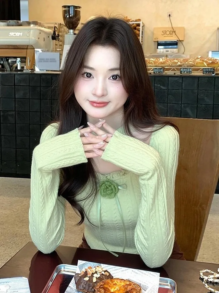 

Вязаный свитер Ele Floral Nelace для женщин, модный топ для ношения под одеждой, чистая элегантность, сексуальный и красивый, осенне-зимняя новинка...