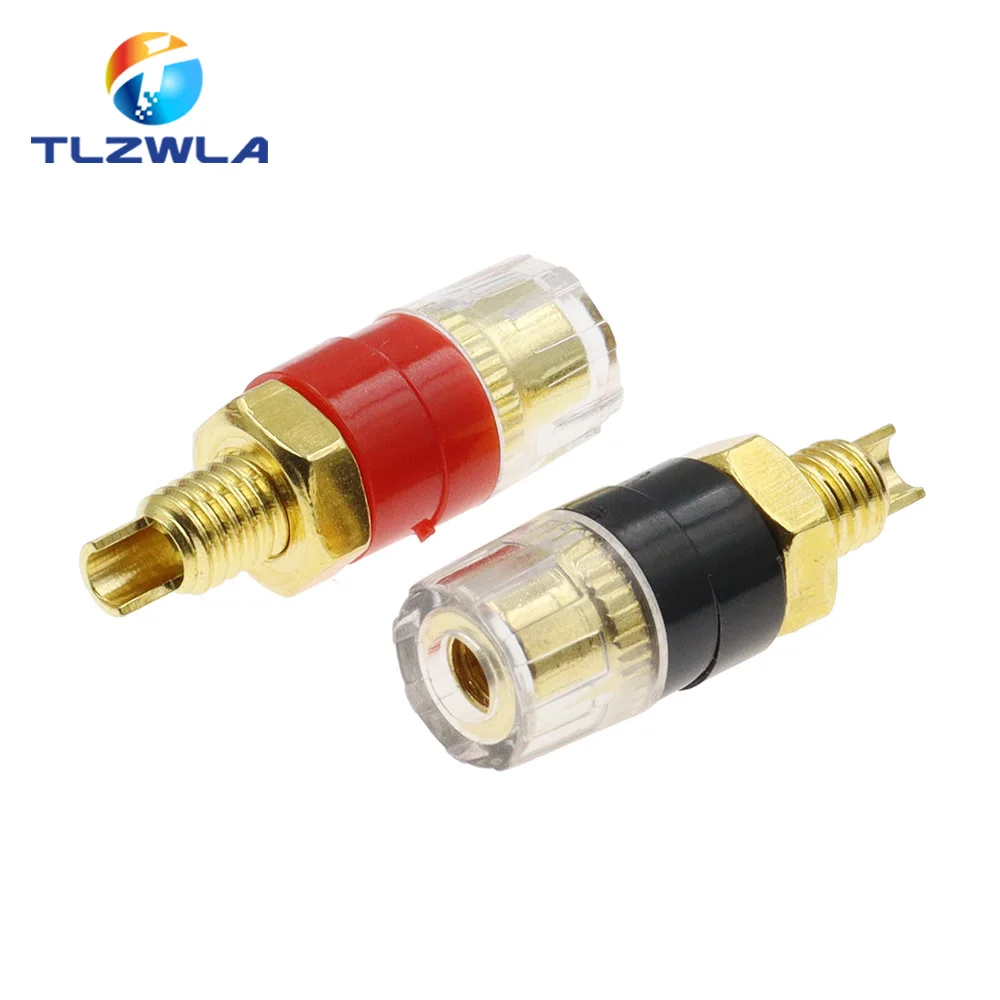 2PCS Brass Terminal for 4mm Banana Plug Jack CD Audio Speaker Binding Post Cable Amplifier Thread 31MM