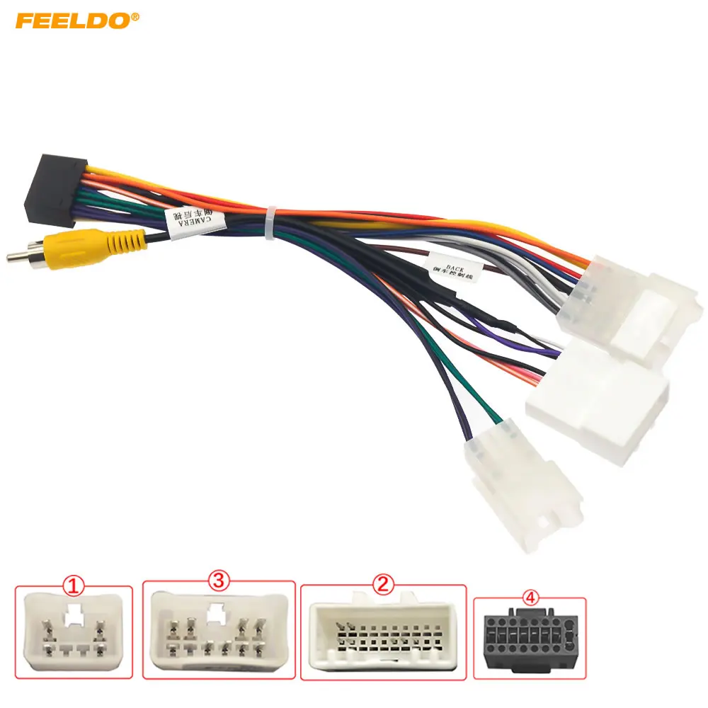 

FEELDO Car 16pin Power Cord Wiring Harness Adapter For Toyota Model (Southeast Asia) 2002-2012 Installation Head Unit #HQ7296