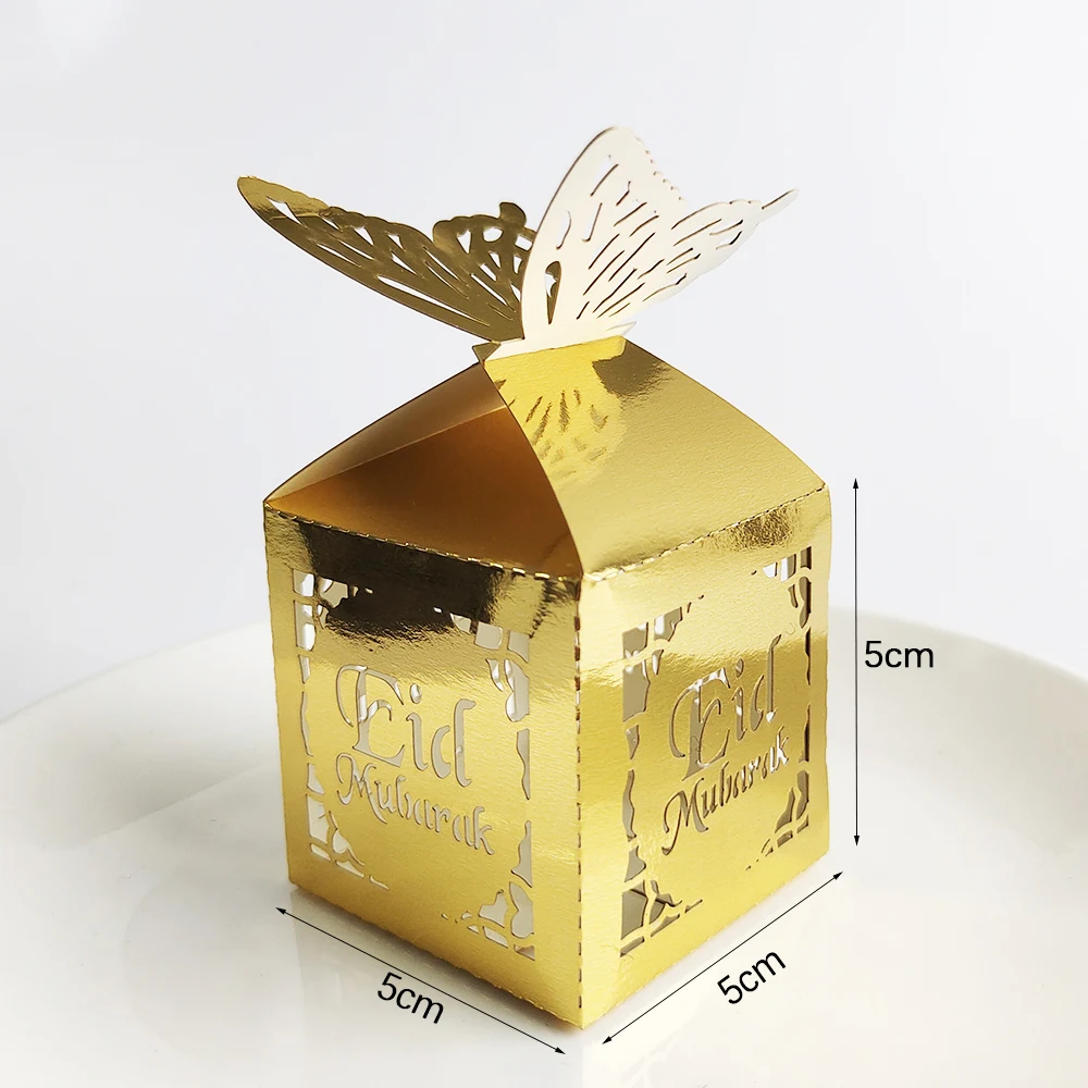 10 Stuks Eid Mubarak Dozen Snoep Uitgeholde Geschenkdoos Goud Wit Zwart Ramadan Islamitische Moslim Voor Eid Al-Fitr Party Decor Supplies