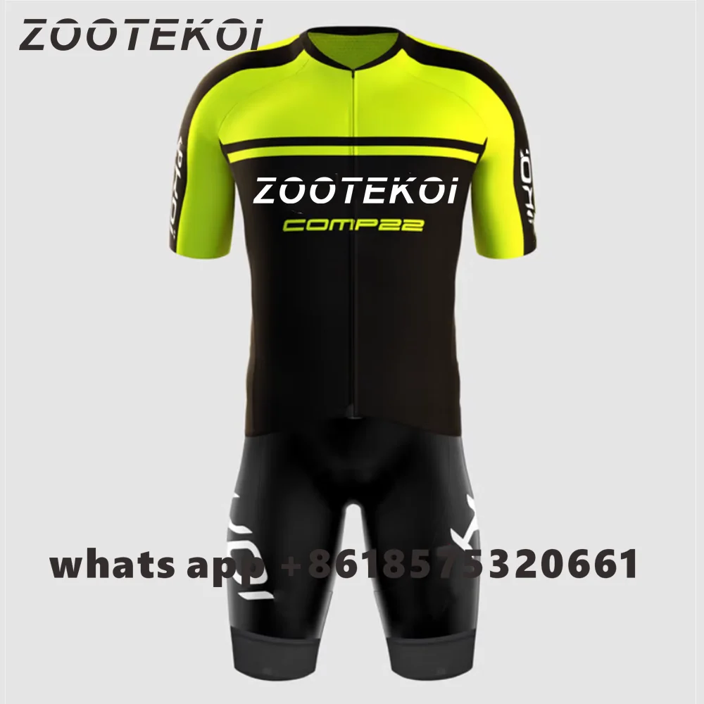 ZOOTEKOI Summer Triathlon Cycling Men Tights Suit Ropa Ciclismo High Quality Bike Running Swimming short sleeve Bodysuit 2022