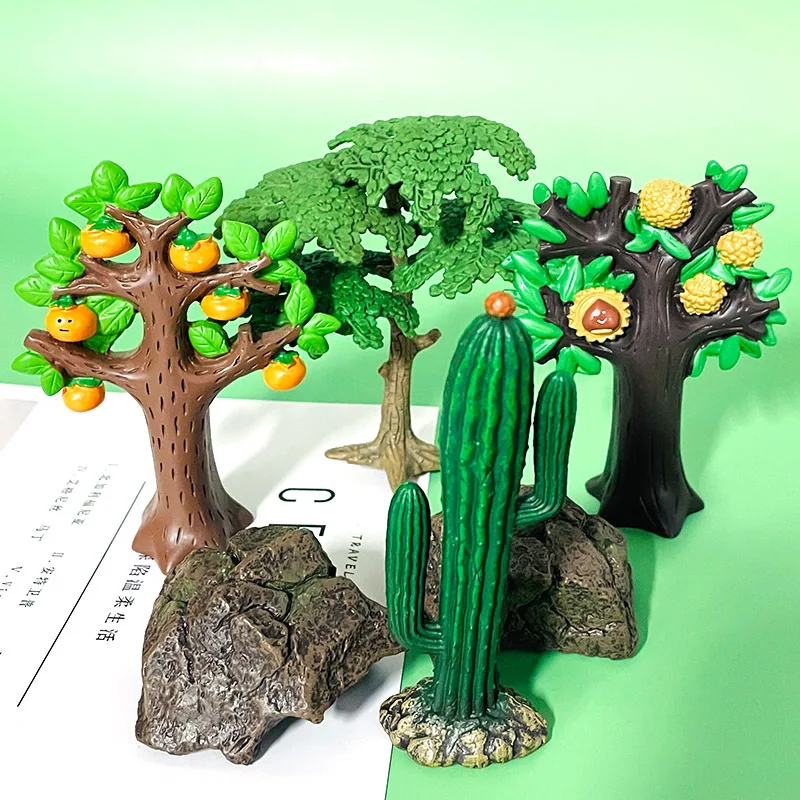 Best Detachable 4-leaf tree forest scene Resin accessories diy cream glue cream shell table decoration materials