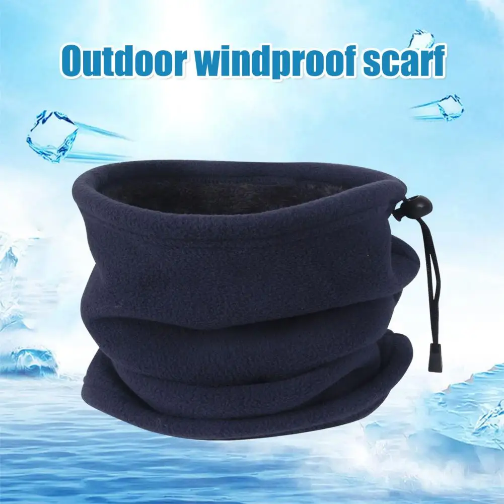 

Autumn Winter Scarf Winter Men's Scarf with Fleece Lining Adjustable Drawstring for Warmth Style Men Drawstring Scarf