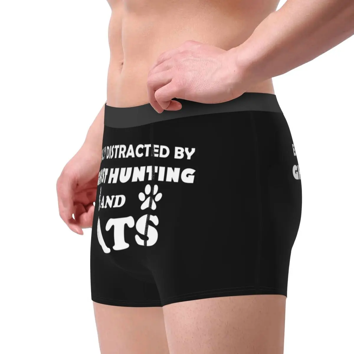 الملاكم السراويل السراويل تشتيتها بسهولة عن طريق صيد الأشباح والقطط سراويل داخلية ناعمة للرجال هدية لصديقها رجل أوم