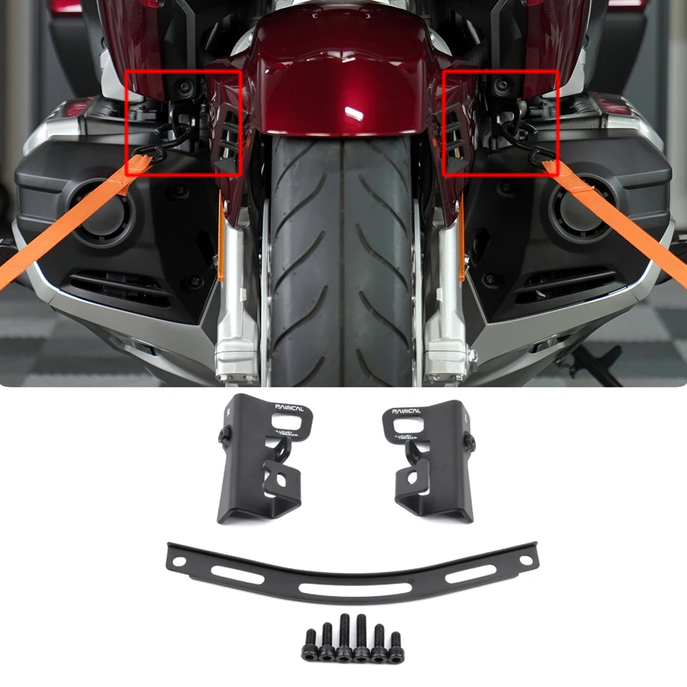 

For Honda Goldwing GL1800 F6B 2018-2023 Panical Motorcycle Front Trailer Hitch Tie Down Bracket Lashing Bracket Mount Kit Black