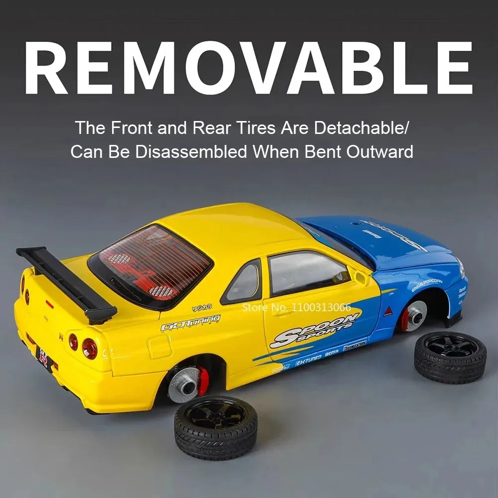 1:18 GTR SKYLINE voitures de sport jouets en alliage modèles moulés sous pression avec musique légère voiture Miniature toboggan véhicules avant recueillir des Souvenirs