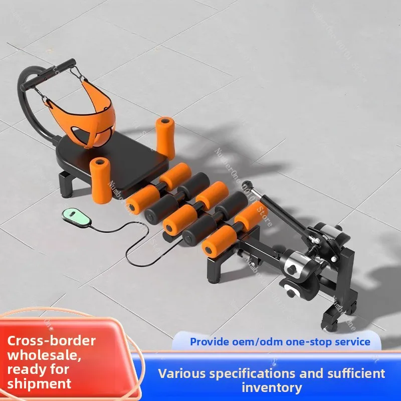 10 Rollers Household Cervical Lumbar Traction Stretching Bed, Neck Hanging Spine Stretch Device for Adults Kids Leg Height