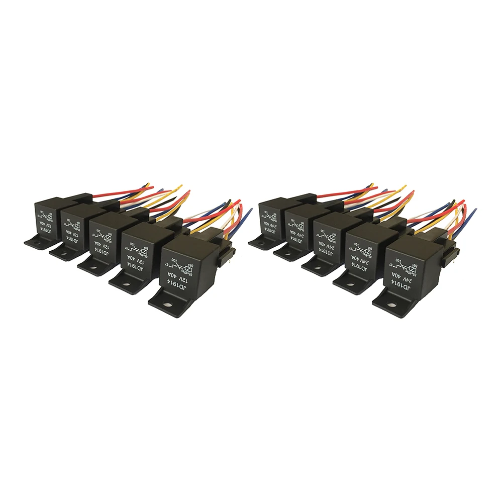 5pcs 5-pin Relay Replacement Parts 12 V/24 V Car Cable Relay Socket Auto Parts Accessories Low Power Consumption view 5