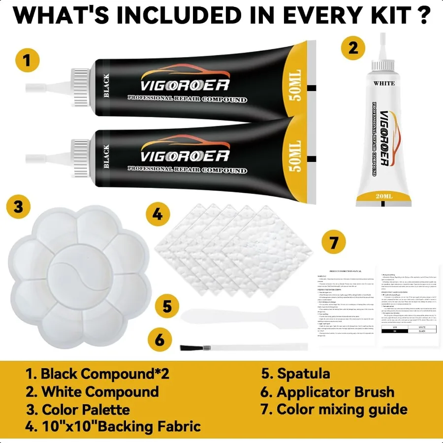 Schwarzes Leder-Reparatur-Set für Möbel, Leder-Sitz-Reparatur-Set für Autos, stellen Sie einfach das Auto-Innenraum-Sofa, eine Geldbörse und eine Jacke wieder her