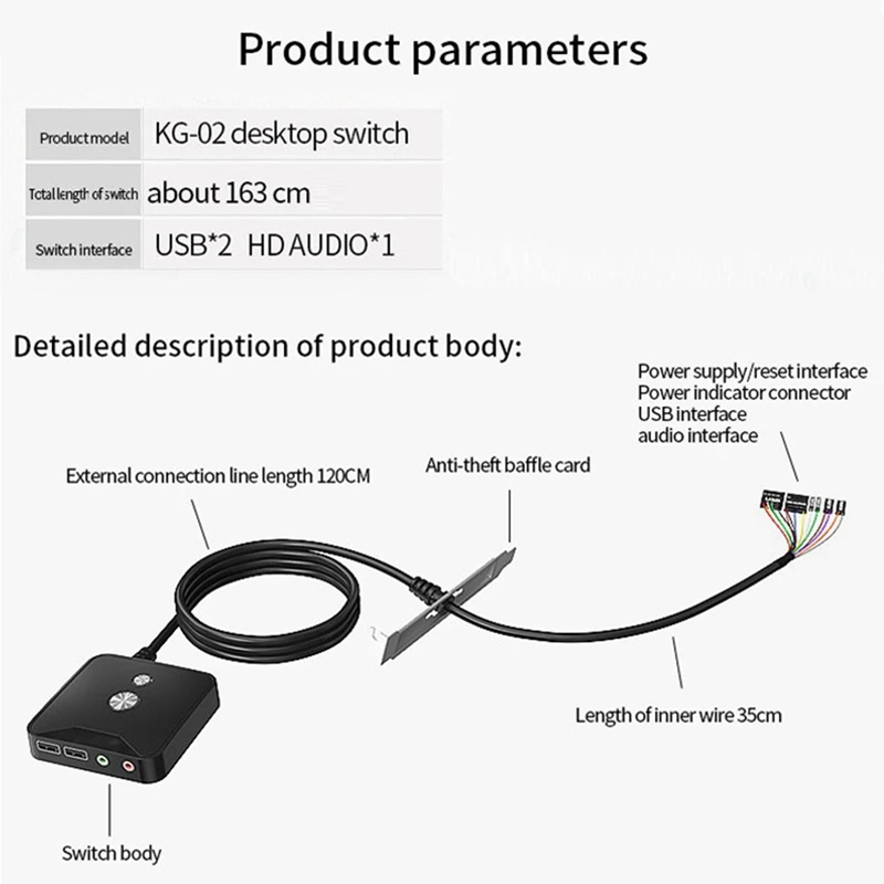 Computer Desktop Power Switch External PC Host Power Supply On/Off Push Button Switch