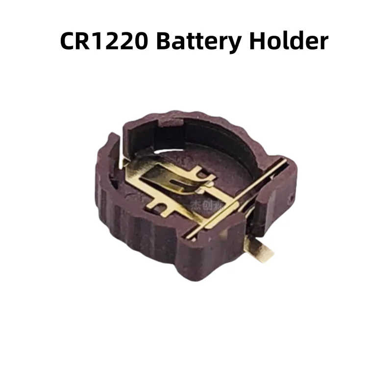 10-Piece Pack SMD CR1220 Battery Holder, Button Battery, SMD Gold-Plated & Heat-Resistant, BS-1220-2 Battery Holder