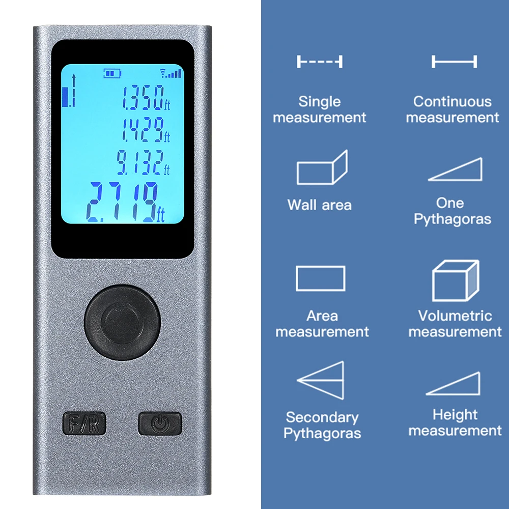 Mini Laser Distance Meter Rangefinder Intelligent Digital Laser Rangefinder USB Rechargeable Electronic Device Handheld 30M