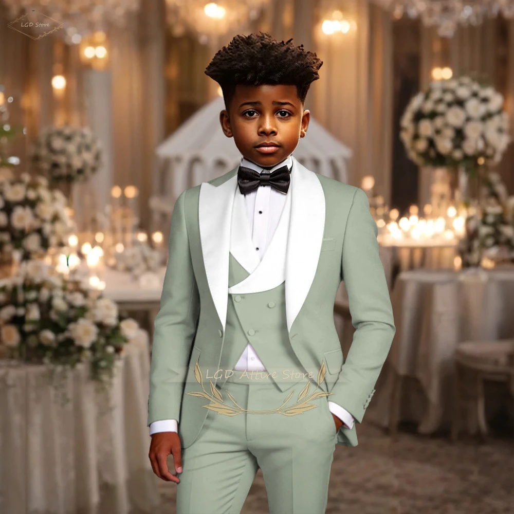 

Boys' Custom Classic 3-Piece Suit – Shawl Lapel Blazer, Waistcoat & Trousers for Weddings, Parties & Ceremonies