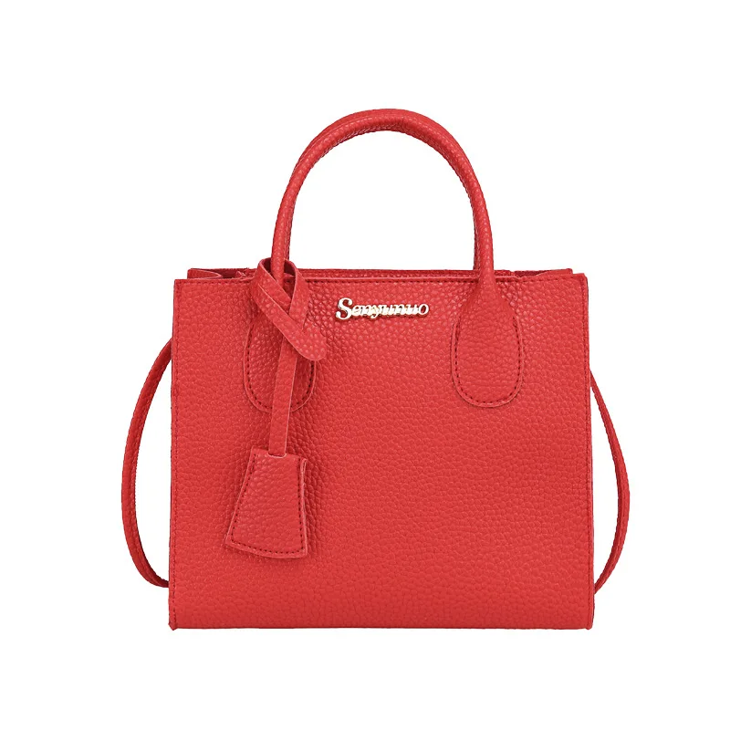 Simple fashion women small bag cheaper wholesale handbags PU leather ladies shoulder bags casual tote leather handbag