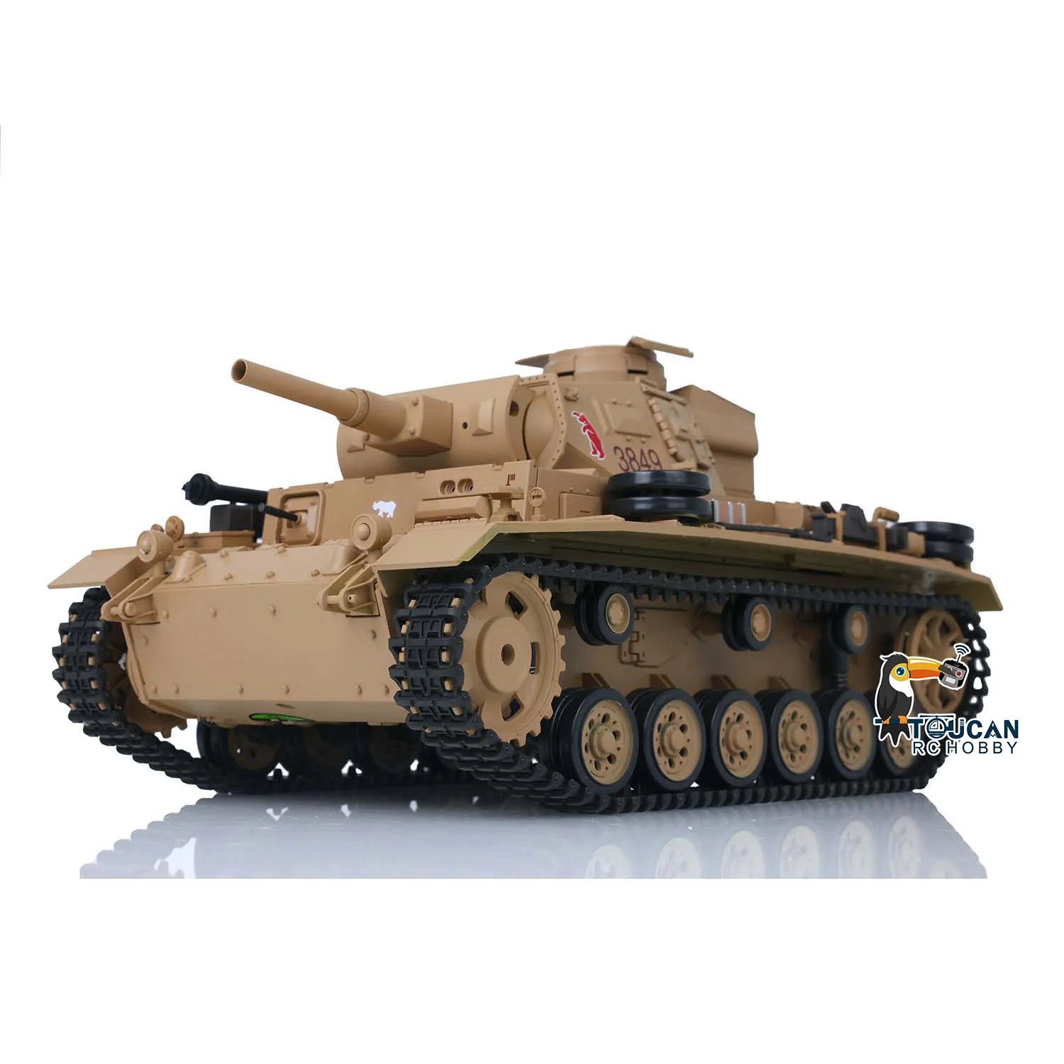 In Stock HENG LONG 1/16 Scale 7.0 Plastic Panzer III H RTR RC Tank Model 3849 Remote Control Cars BB Shooting Smoke Unit - view 6