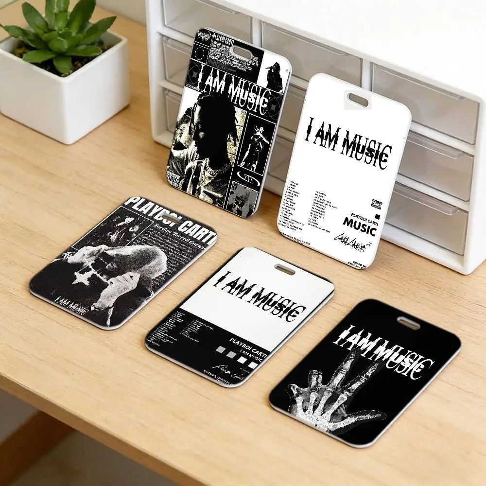 

P-Playboi Carti I AM MUSIC Multi-Use Work Lanyard with ID Card, Durable Neck Strap for Employee Badge Working Permit Card Cover.