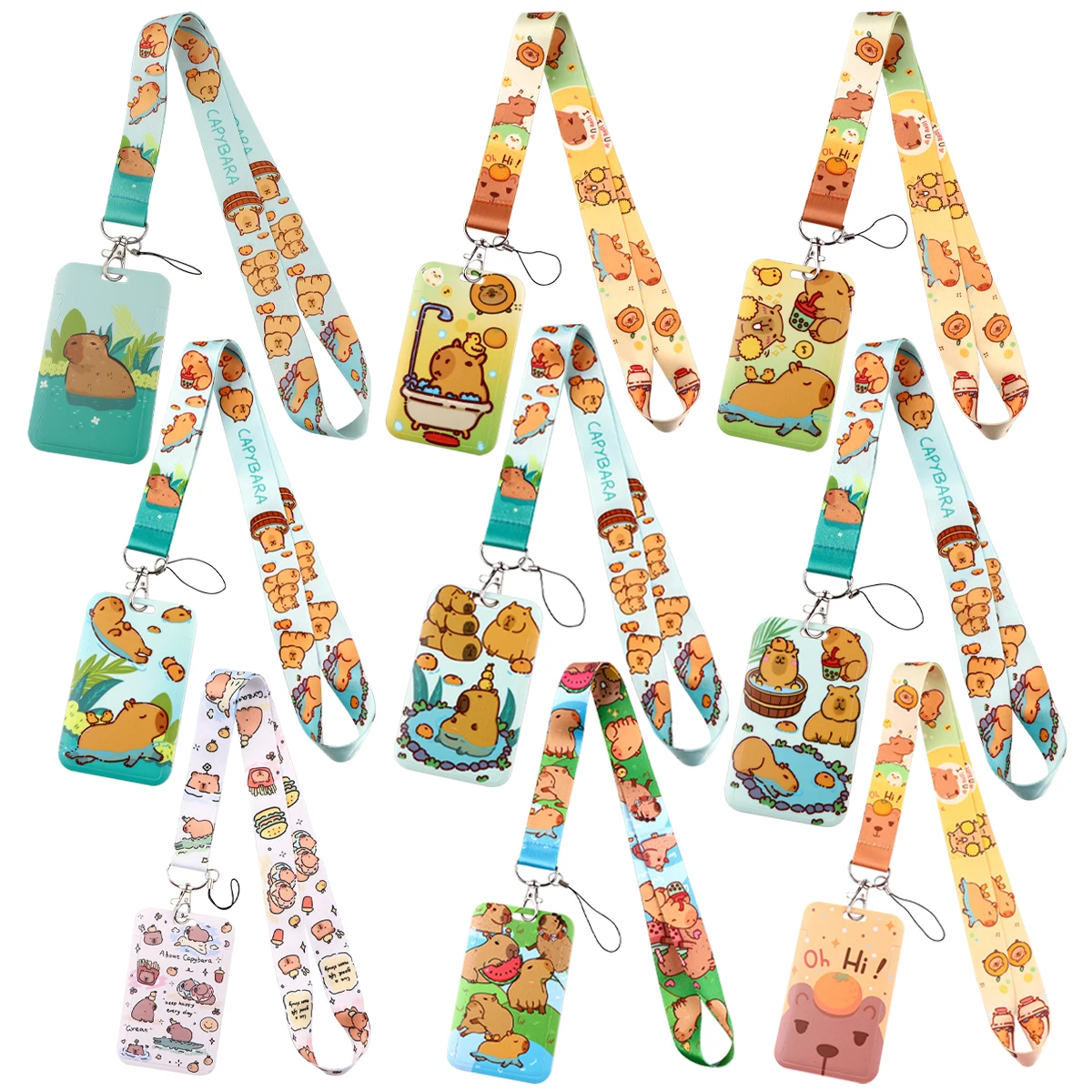 Cute Capybara Lanyards For Keys ID Card Gym Cell Phone Neck Straps USB Badge Holder Hang Rope Strap Accessories Gifts