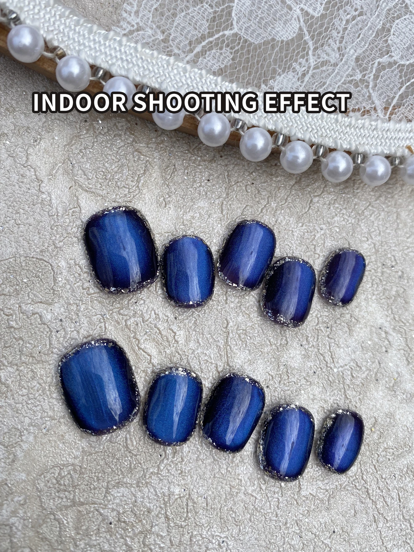 10 قطعة اضغط على الأظافر قصيرة الأزرق البنفسجي عين القط الاكريليك الصحافة على الأظافر الأظافر وهمية تشمل 1 ورقة علامات التبويب لاصقة و 1 قطعة ملف صغير