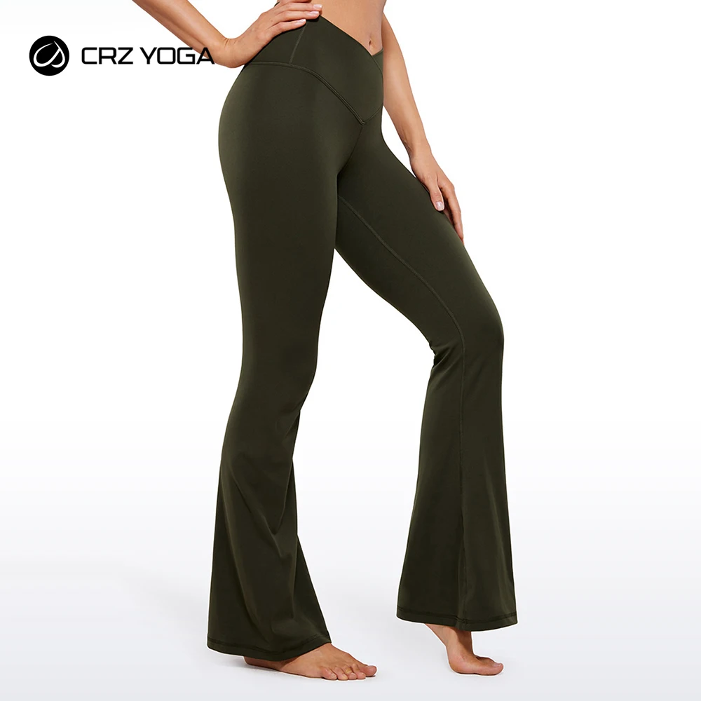 CRZ YOGA Butterluxe Crossover Flare Leggings for Women 31