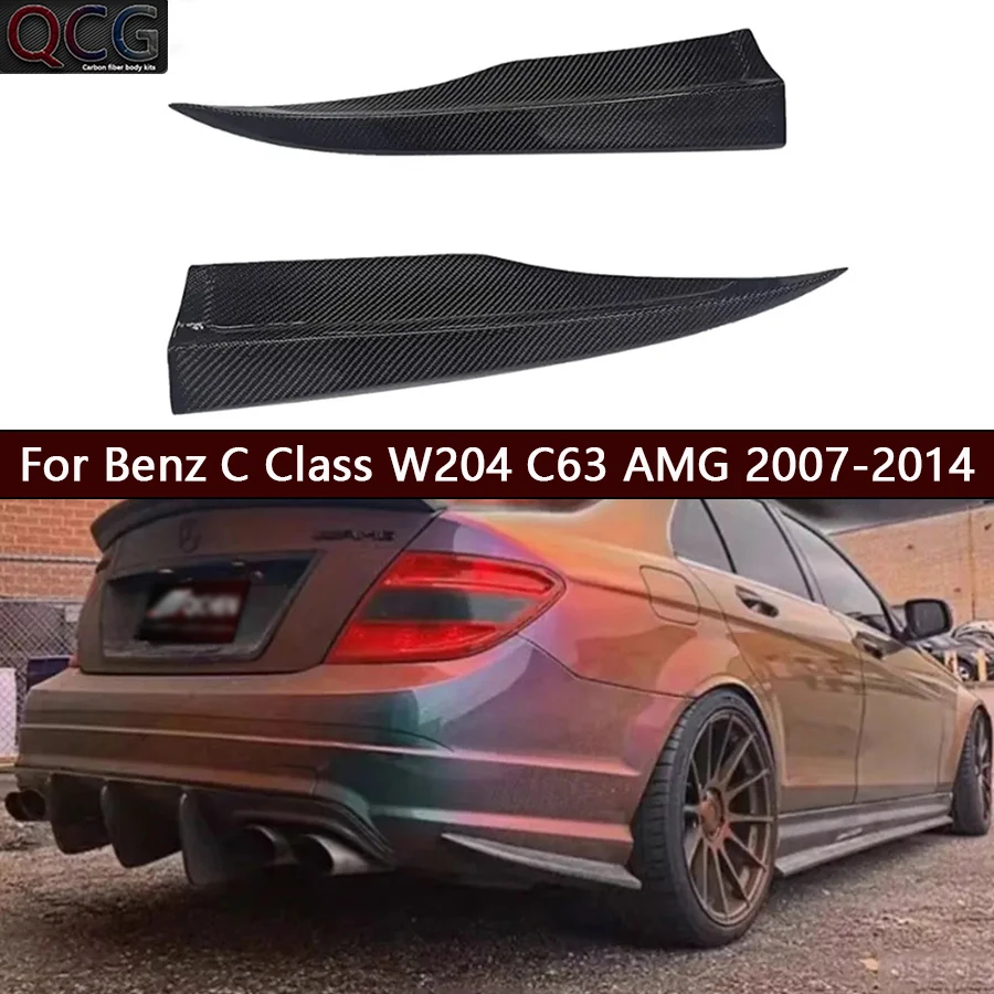 

for Mercedes Benz C Class W204 C63 AMG 2007-2014 Carbon Fiber wrap angle Car Rear Bumper Splitter Corner Trim Car Accessories