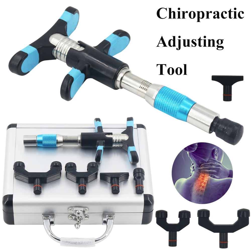 

Manual Chiropractic Adjusting Tools Intensity Adjustable 4 Heads Spine Therapy Health Care Body Relaxation Massager