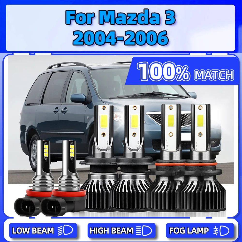 

9005 H7 H11 LED Headlight Bulbs 60000LM Canbus Car Lights 12V Plug And Play Fog Lights 6000K White For Mazda 3 2004 2005 2006