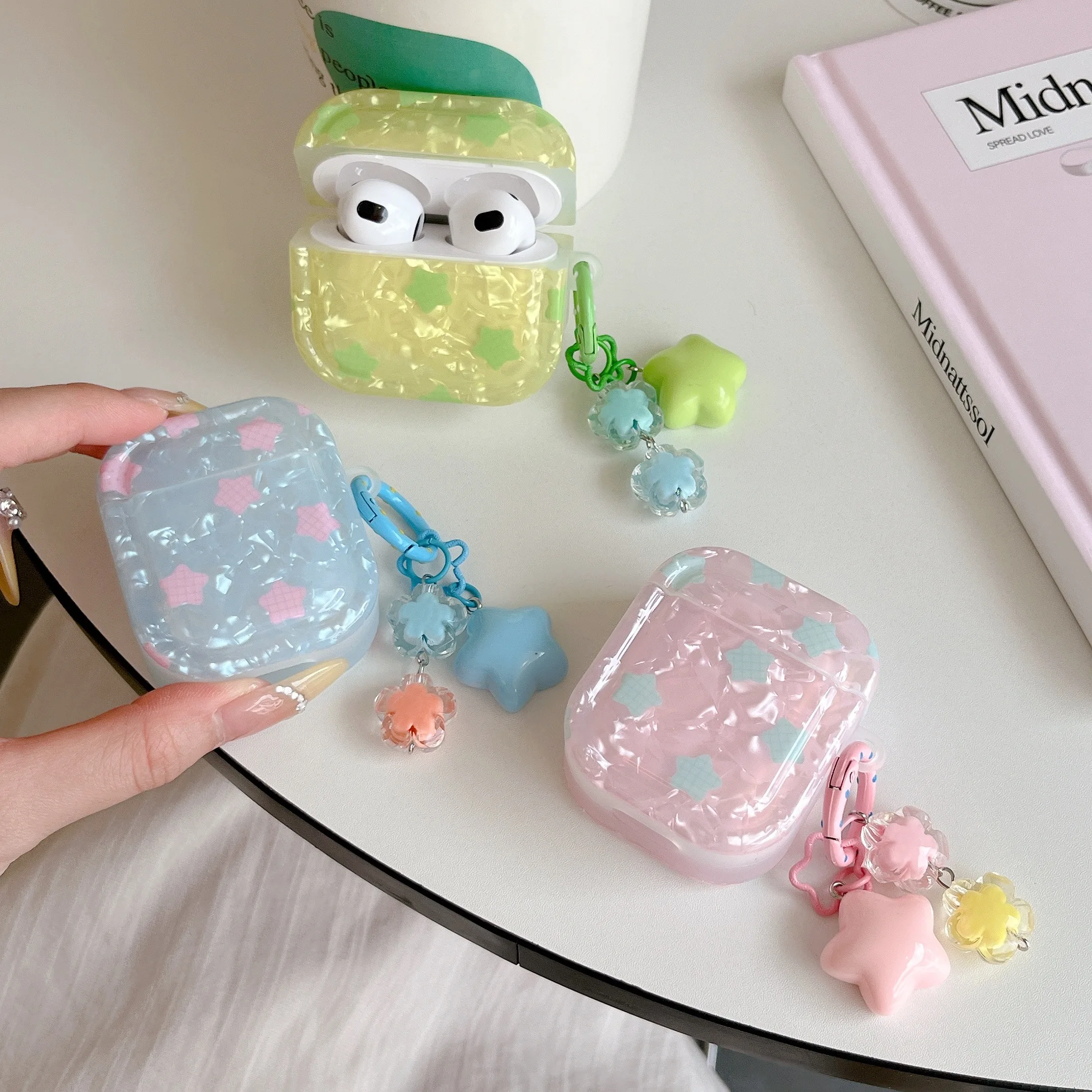 

Luxury Girls Pink Leopard Pearl Shell Case for Apple Airpods 1 2 3 Case for AirPods Pro3 Earphone Case with Keychain Headset Box