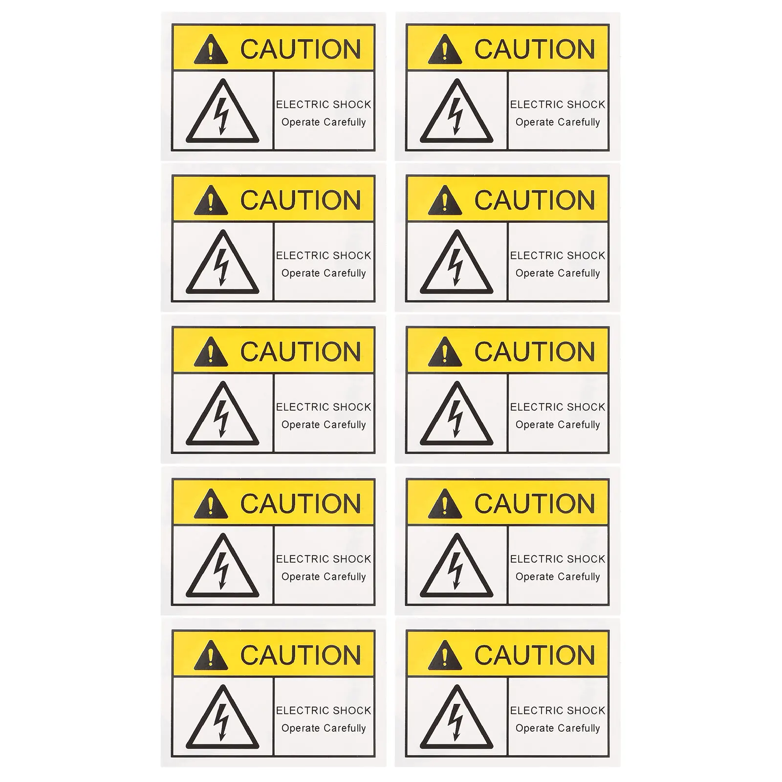 

10pcs Electric Shock Warning Stickers Safety Labels For Electrical Panels High Voltage Caution Decals Suitable Indoor Outdoor