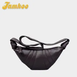 Jamhoo Niche Handbags Sheepskin Knotted Croissant Fashion Chest Bag Shoulder Messenger Croissant Bag Diagonal Bag Dumpling Bag